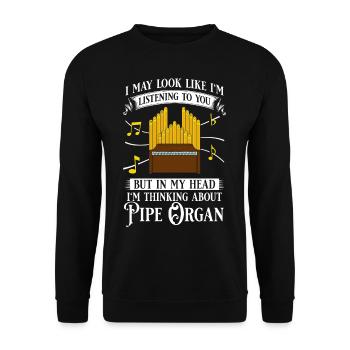 Pfeifenorgel Orgel Klavier Organist Instrument - Unisex Pullover - Schwarz - Vorne - Alina (178cm) & Michal (187cm)
