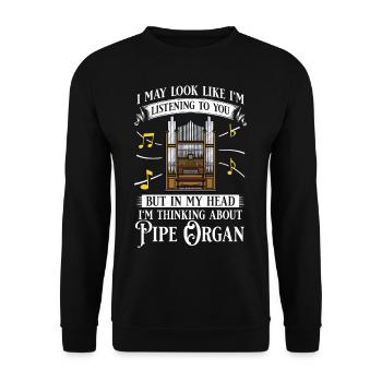 Pfeifenorgel Orgel Klavier Organist Instrument - Unisex Pullover - Schwarz - Vorne - Alina (178cm) & Michal (187cm)