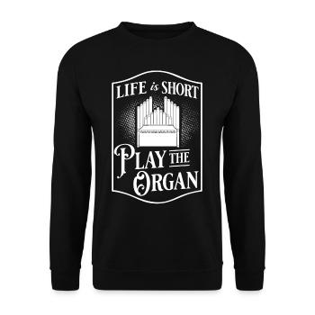 Pfeifenorgel Orgel Klavier Organist Instrument - Unisex Pullover - Schwarz - Vorne - Alina (178cm) & Michal (187cm)