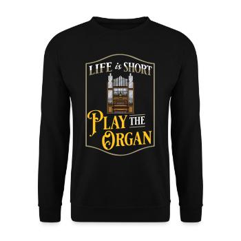 Pfeifenorgel Orgel Klavier Organist Instrument - Unisex Pullover - Schwarz - Vorne - Alina (178cm) & Michal (187cm)