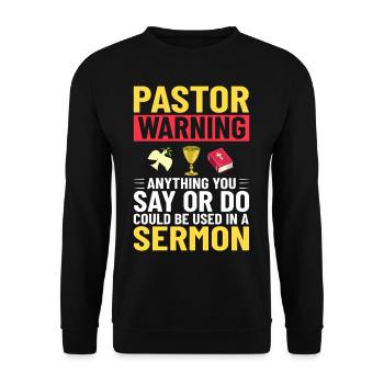 Pasteur Église Ministre Christ Spirituel Jésus - Sweat-shirt Unisexe - noir - Devant - Alina (178cm) & Michal (187cm)