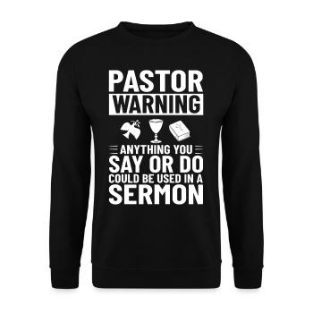 Pfarrer Kirche Minister Geistlicher Christ Jesus - Unisex Pullover - Schwarz - Vorne - Alina (178cm) & Michal (187cm)