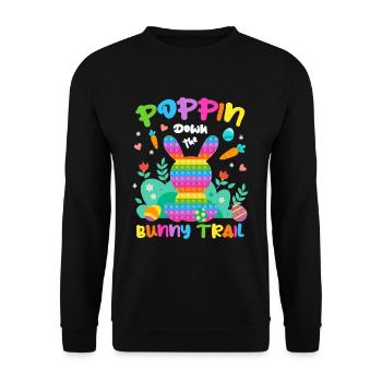 Poppin Down The Rabbit Trail Rabbit Pop It Egg - Unisex Pullover - Schwarz - Vorne - Alina (178cm) & Michal (187cm)