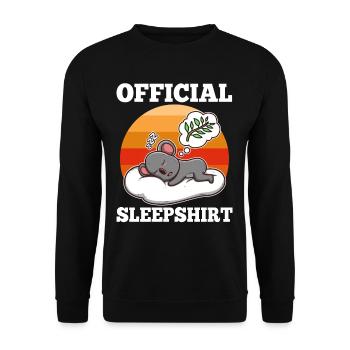 Official Sleeping Shirt Koala - Unisex Sweatshirt - black - Front - Alina (178cm) & Michal (187cm)