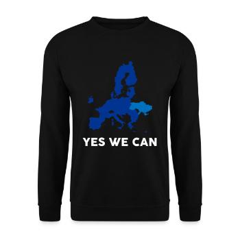 Yes We Can Ukraine Accession to EU - Unisex Sweatshirt - black - Front - Alina (178cm) & Michal (187cm)