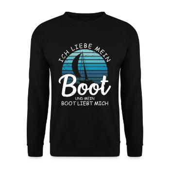 Ich liebe mein Boot und mein Boot Liebt Mich - Unisex Pullover - Schwarz - Vorne - Alina (178cm) & Michal (187cm)