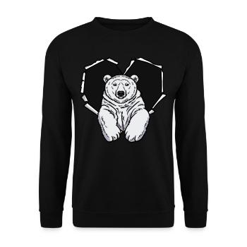 Crack Ours polaire Trou déchiré Ours polaire - Sweat-shirt Unisexe - noir - Devant - Alina (178cm) & Michal (187cm)