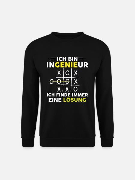 Ich bin Ingenieur ich finde immer eine Lösung - Unisex Pullover - Schwarz
