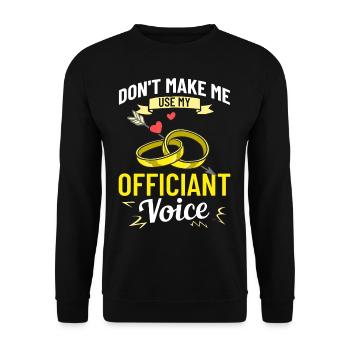 Trauungsleiter Eheoffizier Priester Pfarrer Ehe - Unisex Pullover - Schwarz - Vorne - Alina (178cm) & Michal (187cm)