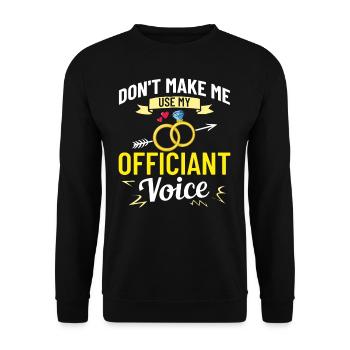 Trauungsleiter Eheoffizier Priester Pfarrer Ehe - Unisex Pullover - Schwarz - Vorne - Alina (178cm) & Michal (187cm)