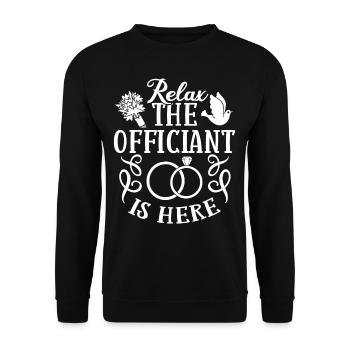 Trauungsleiter Eheoffizier Priester Pfarrer Ehe - Unisex Pullover - Schwarz - Vorne - Alina (178cm) & Michal (187cm)