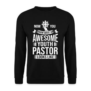 Youth Parish Church Pastor Christian - Unisex Sweatshirt - black - Front - Alina (178cm) & Michal (187cm)