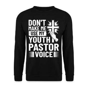 Youth Parish Church Pastor Christian - Unisex Sweatshirt - black - Front - Alina (178cm) & Michal (187cm)