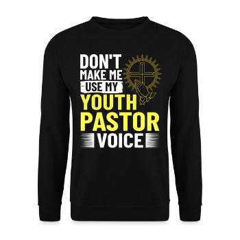 Youth Parish Church Pastor Christian - Unisex Sweatshirt - black - Front - Alina (178cm) & Michal (187cm)