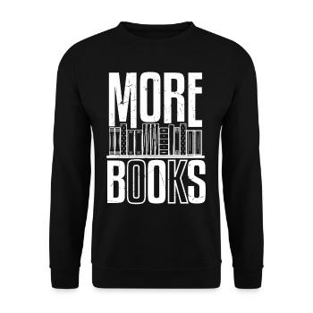 More Books Bookshelf With Books - Unisex Sweatshirt - black - Front - Alina (178cm) & Michal (187cm)