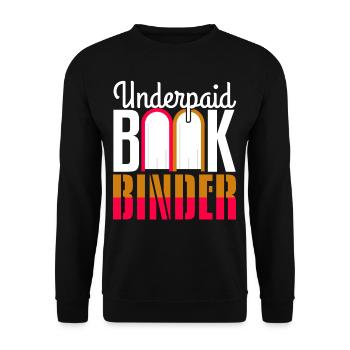 Underpaid Bookbinder - Unisex Sweatshirt - black - Front - Alina (178cm) & Michal (187cm)