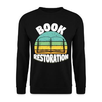Book Restoration Book-Binding - Unisex Sweatshirt - black - Front - Alina (178cm) & Michal (187cm)