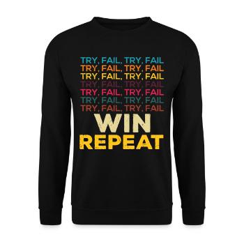 Try Fail Win Repeat Startup Founder - Unisex Sweatshirt - black - Front - Alina (178cm) & Michal (187cm)