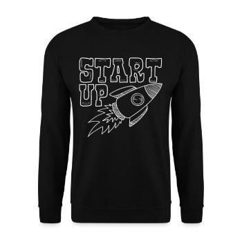 Startup Start Up Rocket Founder - Unisex Sweatshirt - black - Front - Alina (178cm) & Michal (187cm)