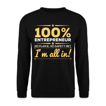 100 Percent Entrepreneur All In - Unisex Sweatshirt - black - Front - Alina (178cm) & Michal (187cm)