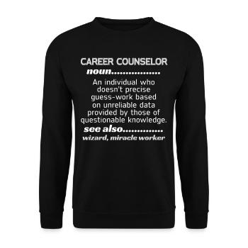 Career Counselor Miracle Worker - Unisex Sweatshirt - black - Front - Alina (178cm) & Michal (187cm)