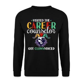 Career Counselor Clown Voice - Unisex Sweatshirt - black - Front - Alina (178cm) & Michal (187cm)