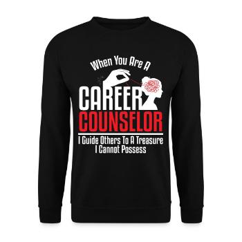 Career Counselor Guide To Treasure - Unisex Sweatshirt - black - Front - Alina (178cm) & Michal (187cm)