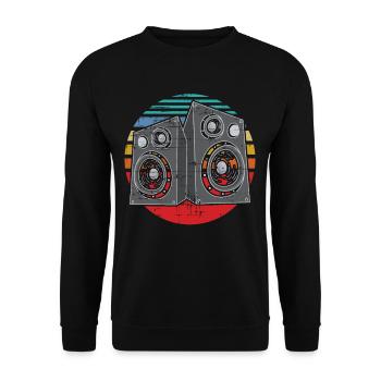 Vintage Subwoofer Music Audio Stereo - Unisex Sweatshirt - black - Front - Alina (178cm) & Michal (187cm)