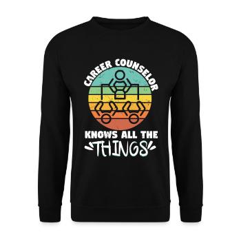 Career Counselor Knows All The Things - Unisex Sweatshirt - black - Front - Alina (178cm) & Michal (187cm)