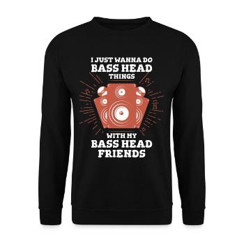 Bass Head Things Bass Head Friends - Unisex Sweatshirt - black - Front - Alina (178cm) & Michal (187cm)