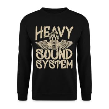 Heavy Sound System Bass Speaker - Unisex Sweatshirt - black - Front - Alina (178cm) & Michal (187cm)