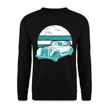 Vintage Car Oldtimer Retro Oldschool - Unisex Sweatshirt - black - Front - Alina (178cm) & Michal (187cm)
