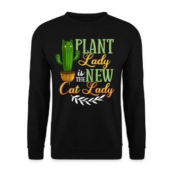 Catcus Cactus Chat Plantes Succulentes Cactus - Sweat-shirt Unisexe - noir - Devant - Alina (178cm) & Michal (187cm)