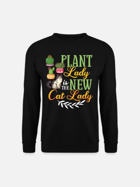 Catcus Cactus Katze Sukkulente Pflanze Kakteen - Unisex Pullover - Schwarz