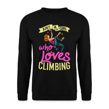 Rock Climbing Climbing Indoor Bouldering Girls Wall - Unisex Sweatshirt - black - Front - Alina (178cm) & Michal (187cm)