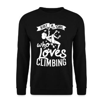 Felsklettern Klettern Indoor Bouldern Mädchen Wand - Unisex Pullover - Schwarz - Vorne - Alina (178cm) & Michal (187cm)
