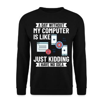 Programmierer Programmieren Computerentwickler Pc - Unisex Pullover - Schwarz - Vorne - Alina (178cm) & Michal (187cm)