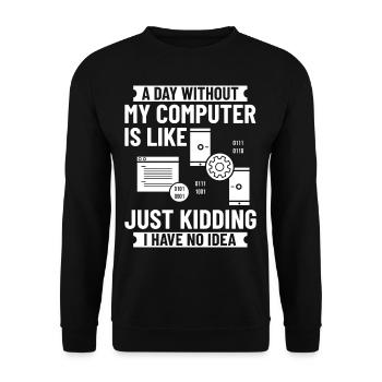 Programmierer Programmieren Computerentwickler Pc - Unisex Pullover - Schwarz - Vorne - Alina (178cm) & Michal (187cm)