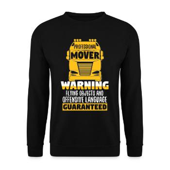 Professional Mover Trucker Warning - Unisex Sweatshirt - black - Front - Alina (178cm) & Michal (187cm)