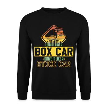 Load Like Box Car Drive Stock Car - Unisex Sweatshirt - black - Front - Alina (178cm) & Michal (187cm)
