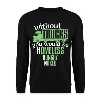 Without Trucks Homeless Hungry - Unisex Sweatshirt - black - Front - Alina (178cm) & Michal (187cm)
