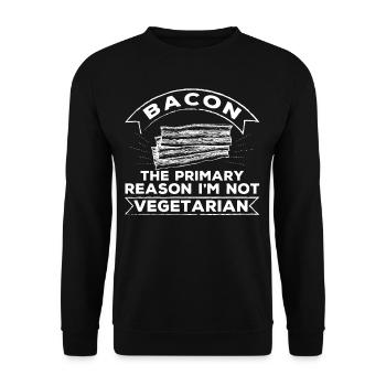 Bacon Why I Am Not Vegetarian - Unisex Sweatshirt - black - Front - Alina (178cm) & Michal (187cm)