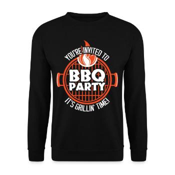 Invited To BBQ Party Grillin Time - Unisex Sweatshirt - black - Front - Alina (178cm) & Michal (187cm)