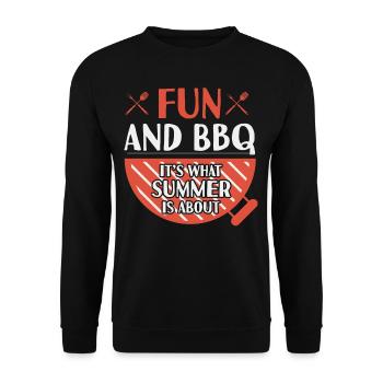Fun And BBQ Summer Grilling Barbecue - Unisex Sweatshirt - black - Front - Alina (178cm) & Michal (187cm)