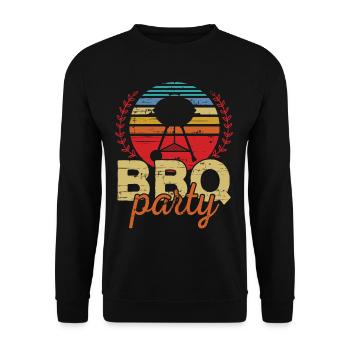 Vintage BBQ Party Barbecue Lovers - Unisex Sweatshirt - black - Front - Alina (178cm) & Michal (187cm)