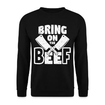Bring On The Beef Butcher Knives - Unisex Sweatshirt - black - Front - Alina (178cm) & Michal (187cm)