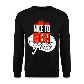 Nice To Meat You Beef Lover - Unisex Sweatshirt - black - Front - Alina (178cm) & Michal (187cm)