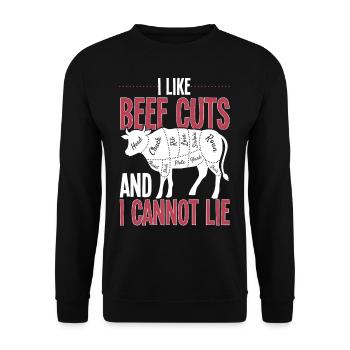 Beef Cuts And I Cannot Lie Meat Lover - Unisex Sweatshirt - black - Front - Alina (178cm) & Michal (187cm)