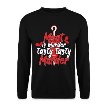 Meat Is Tasty Murder Beef Meat Lover - Unisex Sweatshirt - black - Front - Alina (178cm) & Michal (187cm)