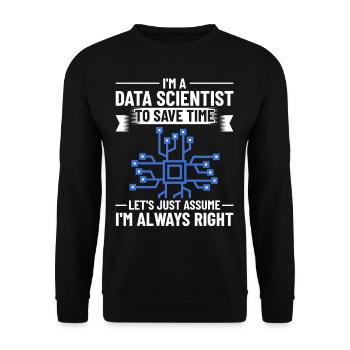 Datenwissenschaftler Data Science Wissenschaft - Unisex Pullover - Schwarz - Vorne - Alina (178cm) & Michal (187cm)